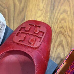 Tory Burch Red Leather Slip On flats, size 7